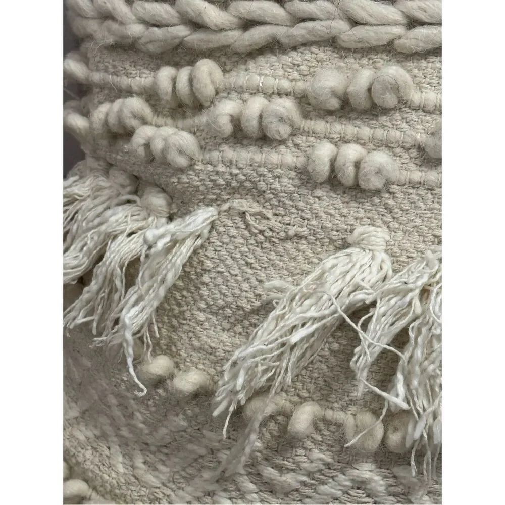 Magaschoni boho macrame white tassel throw pillow home decor boho beach